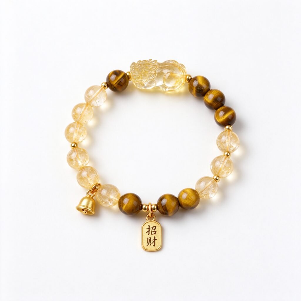 Feng Shui Wealth Bracelet - Citrine Pixiu for Prosperity and Good Luck